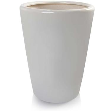 Imagem de Vaso Cachepot Porcelana Redondo Branco G Genova para Plantas e Decoração Pozzani