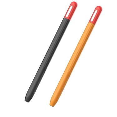 Imagem de ARFUKA Capa de silicone compatível com Apple Pencil Pro - Capa protetora à prova de choque com tampa, suporte antiderrapante, capa leve e macia, pacote com 2