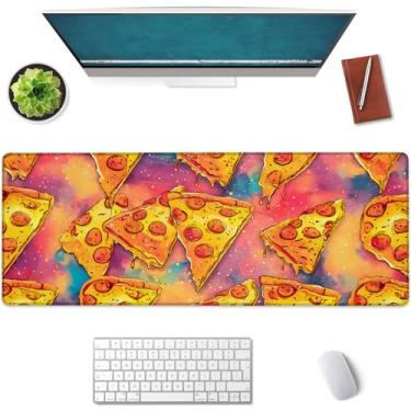 Imagem de Mounidso Tapete de rato grande para festa de pizza, tapete de rato para jogos, base de borracha antiderrapante, acessórios de escritório, tapete de mesa, tapete de rato para comida para escola