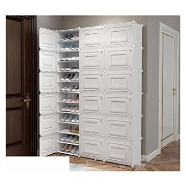 Imagem de Prateleira de sapato, sapateira multicamadas, guarda-roupa, guarda-roupa modular de plástico, organizador de armazenamento de cubos para pendurar roupas, livros, organizador de armazenamento de