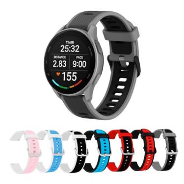 Imagem de Pulseira Para Garmin Forerunner 165 55 Vivoactive5 Venu SQ 2 DM ACESSÓRIOS (Rosa e Branco)