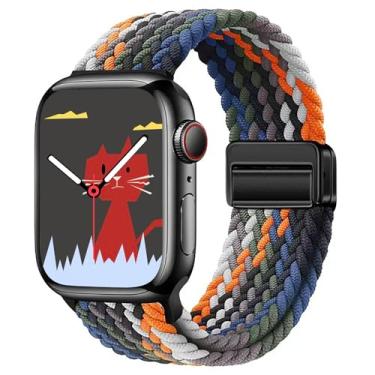 Imagem de Yaber Pulseira trançada compatível com Apple Watch séries 10 9, 8, 7, 6, 5, 4, 3, 2 e 1 de 38 mm, 40 mm, 40 mm, 41 mm, 44 mm, 46 mm, 46 mm, 46 mm, 46 mm, 49 mm, 49 mm (série 3))