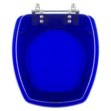 Imagem de Assento Sanitário Poliester Thema Azul Transparente Para Vaso Incepa