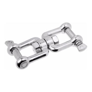 Imagem de Manilha Tornel Dupla Em Aço Inox Reta 6mm Com Destorcedor - Abrolhos N