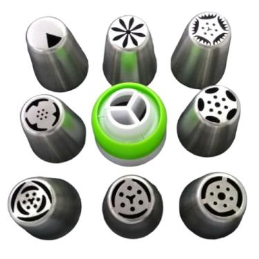 Imagem de Bico De Confeiteiro Inox Kit Com Adaptador Sacos De Confeitar Bolo