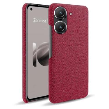 Imagem de Capa para ASUS Zenfone 10,Capa desenhada em lona,Case Protetora Ultrafina com Empunhadura Macia,Design em Tecido Antichoque e Antiarranhões-Red