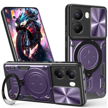 Imagem de Ysnzaq Capa protetora para Xiaomi Poco X7 Pro 5G com suporte, capa de telefone resistente de grau militar ShockPro 5Gof resistente e durável com capa de câmera deslizante para Xiaomi Poco X7 Pro 5G CQ