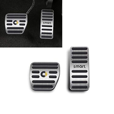 Imagem de SHIFENG Para Mercedes benz Smart fortwo forfour 453 Pedal de freio de carro capa decoração pedal acelerador acabamento antiderrapante (prata)