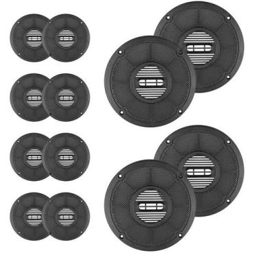 Imagem de Kit 12 Telas Alto Falante 6 Polegadas Grade Plástica Preta - PERMAK