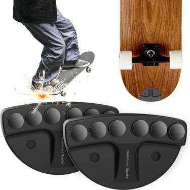 Imagem de Atualize seu skate e adicione acessório de placa traseira de chamas para um passeio eletrizante, acessórios de skate, pederneira, placa de ignição de skate (preto, 2)