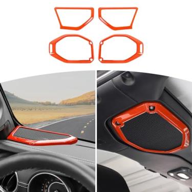 Imagem de RT-TCZ Pillar A&B Capa de acabamento de alto-falante para teto superior para Jeep Wrangler 2018-2021 UPJL 4 portas laranja