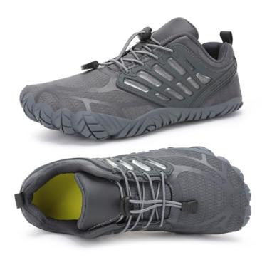 Imagem de MeXYZ Sapatos masculinos barefoot box bico largo zero drop sapatos minimalistas para treino cross-trainer caminhadas aterrados calçados halterofilismo caminhada tênis, Cinza escuro, 40