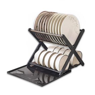 Imagem de Escorredor Multifuncional De Louças Desmontável Preto - Organizador De Cozinha