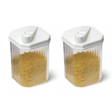 Imagem de Kit 2 Farinheira Cristal Açucareiro 480ml Pote Acrílico Bico Dosador A