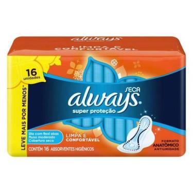 Imagem de Absorventes femininos Always Super Protecao Seca com abas P