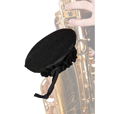 Imagem de Gator Capa de aerossol de camada dupla com filtro MERV-13 para trombone, sax barítono, chifre alto; serve para tamanhos de sino que variam de 20 a 23 cm (GBELLCVR0809BK)