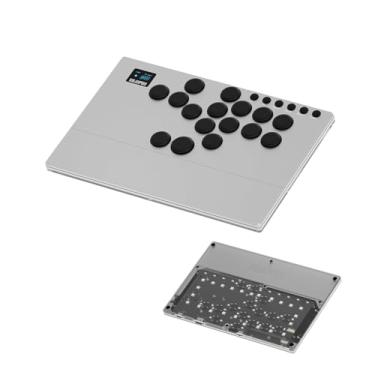 Imagem de NLOFIN Leverless Arcade Stick 16Keys All-Button Leverless Controller,Custom RGB Arcade Fighting Stick for PS3/PS4/PC/Switch/Steam, Aluminum Controller Supports Hot-Swap&SOCD (Silver)