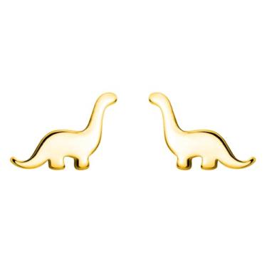 Imagem de Aloluo Brincos de dinossauro minúsculos para mulheres, banhados a ouro, hipoalergênicos, bonitos, pequenos tanystropheus, dinossauro, cartilagem, poste, delicados, minimalistas, joias para presentes