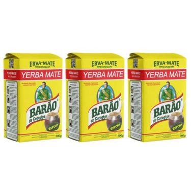 Imagem de Kit 3 Erva Mate Barão Tipo Uruguay Export 500g - Barão de Cotegipe
