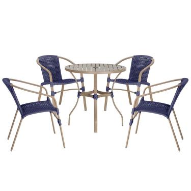 Imagem de 04  Cadeiras Floripa e Mesa Roma Trama 