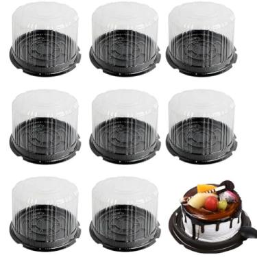 Imagem de Camland Pacote Com 10 Caixas De Bolo Redondas Transparentes E Reutilizáveis 6 Polegadas, Ideais Para Biscoitos, Cheesecake, Embalagens Padaria Mousse