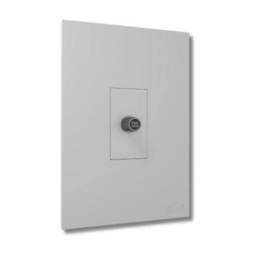 Imagem de Tomada Para Tv Antena Coaxial 4x2 Cor Prata/Cinza/Grafite - B.lux