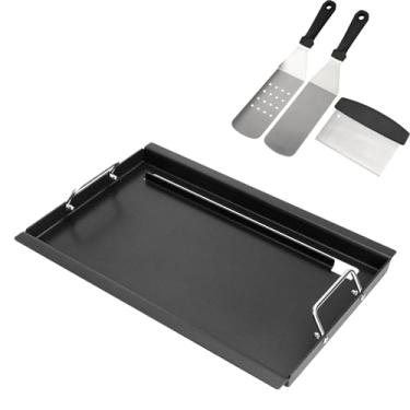 Imagem de BBQ Future Conjunto De Inserção Chapa Tamanho Normal Com Espátula Para Charbroil Performance 4 Queimadores 463352521 463365021 463354021 463365522, Peças Reposição Grelha Placa Plana G426-0005-W1 G4