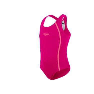 Imagem de Maiô Infantil, Speedo, Acqua Basic, Acquaplus Liso com Costas Nadador Fechada, tamanho 8 - Rosa