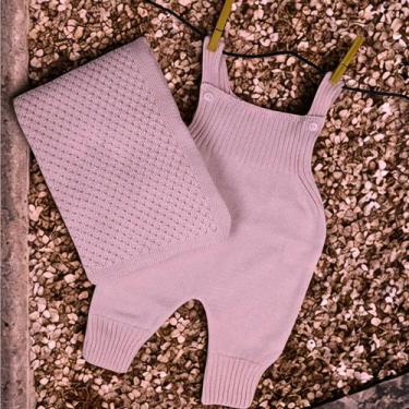 Imagem de Saída Maternidade Tricô Ponto de Arroz 02 Peças Anti Alérgico Macacão 