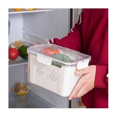 Imagem de Cesto Organizado Pote Vasilha Alimento Balde Geladeira Armazena Armári