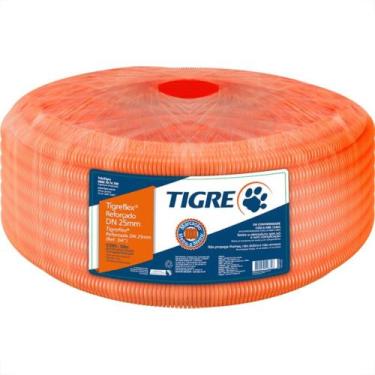 Imagem de Conduite Corrugado Tigre Laranja Reforcado 3/4'' - 50M