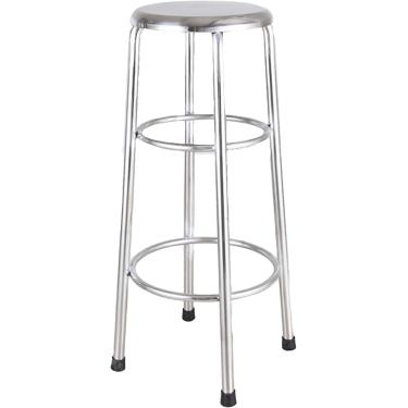 Imagem de Banco De Aço Inoxidável Criativo Sem Encosto Banco De Bar Multiuso Banqueta De Jantar Banqueta Alta De Balcão Banqueta Baixa, Stainless Steel, 65CM