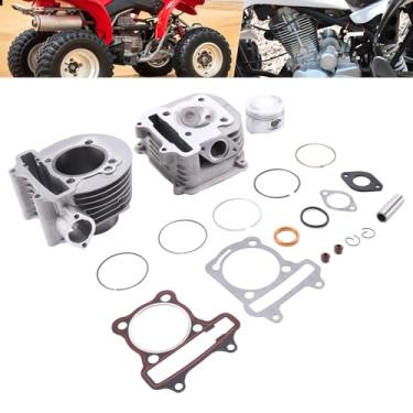 Imagem de MOFANS Kit de reconstrução de extremidade superior 57,4 mm 150 cc conjunto de montagem de junta de pistão de cilindro adequado para motores compatíveis com 150cc GY6 ATV Moped Scooter Go Kart 157QMJ