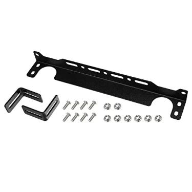 Imagem de X AUTOHAUX Kit universal de suporte de montagem do refrigerador de óleo de liga de alumínio de 330 mm Kit de adaptador do radiador do refrigerador de óleo do motor Kit de suporte do refrigerador de