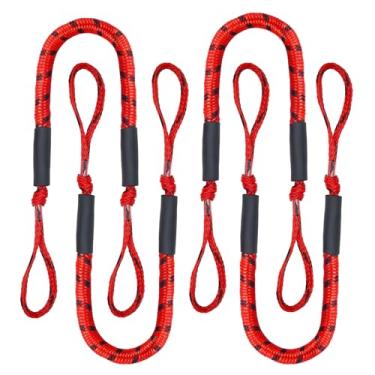 Imagem de Linha de doca elástica elástica com flutuadores de espuma – Corda de amarração extensível resistente para caiaque, jet ski, pontão, mar, canoa, barco de pesca – Cabo de ancoragem absorvente de choque