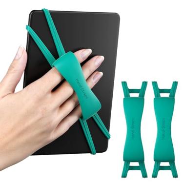 Imagem de Pacote com 2 alças de mão confortáveis para Kindle e tablets, acessórios Kindle para leitura na cama, suporte seguro e leve para tablet de 4,7 a 8 polegadas / branco papel/Kobo/Oasis/E-Book/telefone