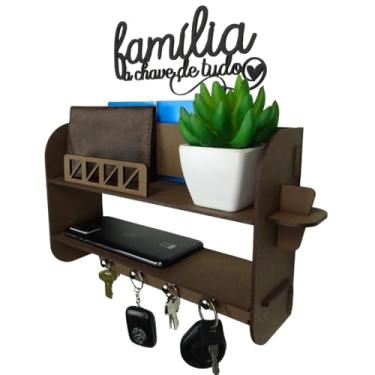 Imagem de Porta Chaves e Cartas De Parede Com Prateleira Em Mdf
