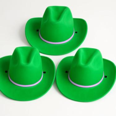 Imagem de Kit 3 Chapéu Cowboy em E.V.A - Festas e Fantasias, Verde