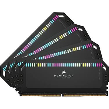 Imagem de CORSAIR DOMINATOR PLATINUM RGB DDR5 RAM 64GB (4x16GB) 6200MHz CL32 Intel XMP iCUE Memória de computador compatível - Preto (CMT64GX5M4B6200C32)