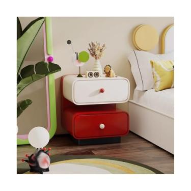 Imagem de Mesa De Cabeceira Estreita Moderna Com Gavetas, Mesa De Cabeceira Madeira Maciça Para Quarto, Sala De Estar, Dormitório, Casa De Fazenda, Escritório