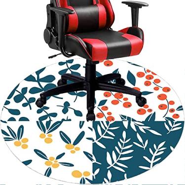 Imagem de Tapete de cadeira de escritório com flores, textura de flor, tapete de cadeira de mesa para piso de madeira de escritório em casa, protetor de piso de pilha baixa, redondo 119 cm