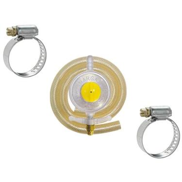 Imagem de Kit Registro Regulador Gás 1Kg Mangueira 1,2M + Abraçadeira - Construm