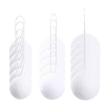 Imagem de rockible 18x Bolas de Natal Brancas Decoração de Árvore de Natal DIY Artesanato Bolas de Espuma Enfeite Pendurado Enfeites Decorativos para Aniversário Feriado