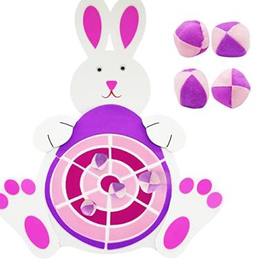 Imagem de ArtCreativity Presentes Para Cesta De Páscoa, Jogo Dardos Coelhos Com 4 Bolas Adesivas, Ovos, Lembrancinha Festa Temática, Ovos Recheados - Brinquedos E Jogos Crianças Ao Ar Livre Em Ambientes Inter