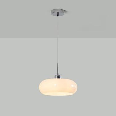 Imagem de 11 Luminária Pendente De Vidro Leitoso Branco Acima Da Pia Da Cozinha Cromada Lâmpada Pendurada No Teto De Vidro Laranja Ouro Nórdico Moderno Lustre Para Sala De Jant, Orange Chrome Pole