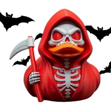 Imagem de Pato Gótico - Figura Para Painel de Carro Segurando Foice | Ornamento De Estátua Assustador Gótico De Patos Esqueleto Para Decoração De Casa Prateleira De Livros Painel Do Carro E Exposição De Hallowe