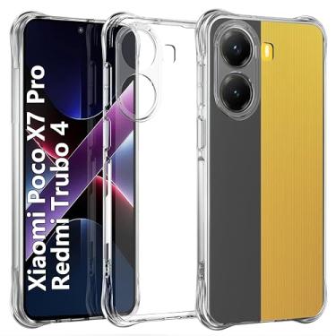 Imagem de USTIYA Capa para Xiaomi Poco X7 Pro 5G Uso Resistente, Bumper Absorção Choques em TPU Transparente Protector Câmera Espessamento nas Quatro Pontas da Carcasa