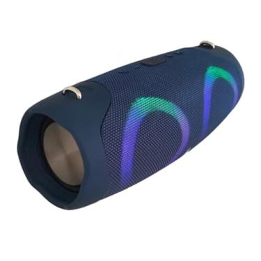 Imagem de Caixa de Som Bluetooth Portátil, 10W, LED Multicolorido, Bateria 2400mAh, Rádio FM (Azul)