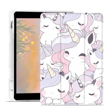 Imagem de JOYLAND Linda capa de unicórnio para iPad mini 7 (A17 Pro)/iPad mini 6 de 8,3 polegadas, capa de couro TPU macio com suporte para lápis, capa protetora à prova de choque para despertar/hibernar