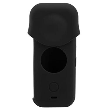 Imagem de Capa protetora para câmera esportiva One X2, moldura de silicone para câmera de ação com lente e acesso à bateria, preta (Insta360 one x2 preto)